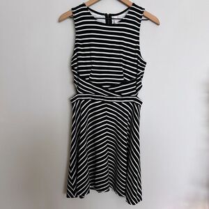 Xhilaration Striped Fit and Flare Cut Out Dress